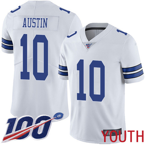Youth Dallas Cowboys Limited White Tavon Austin Road #10 100th Season Vapor Untouchable NFL Jersey->nfl t-shirts->Sports Accessory
